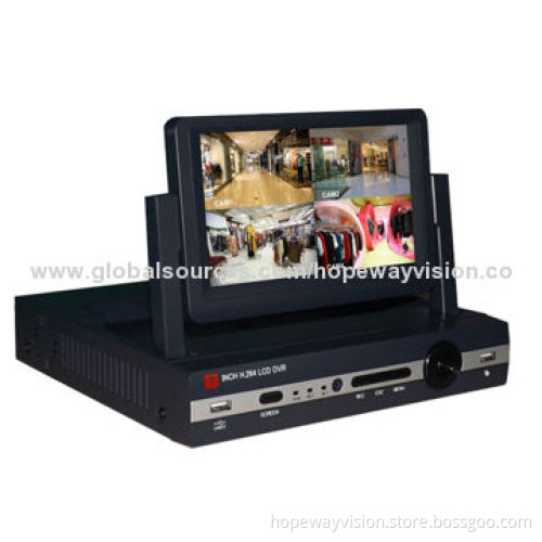 7" LCD 4ch NVR, HISI 3520D, P2P, POE Home Security System